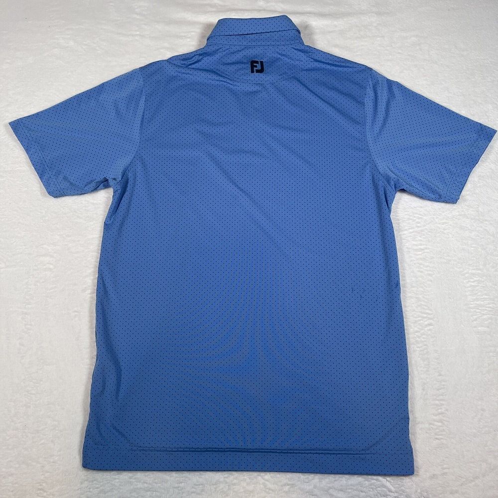 FootJoy Golf Men's Medium Stretch Light Blue Polka Dots Pullover Polo Shirt - Picture 6 of 9